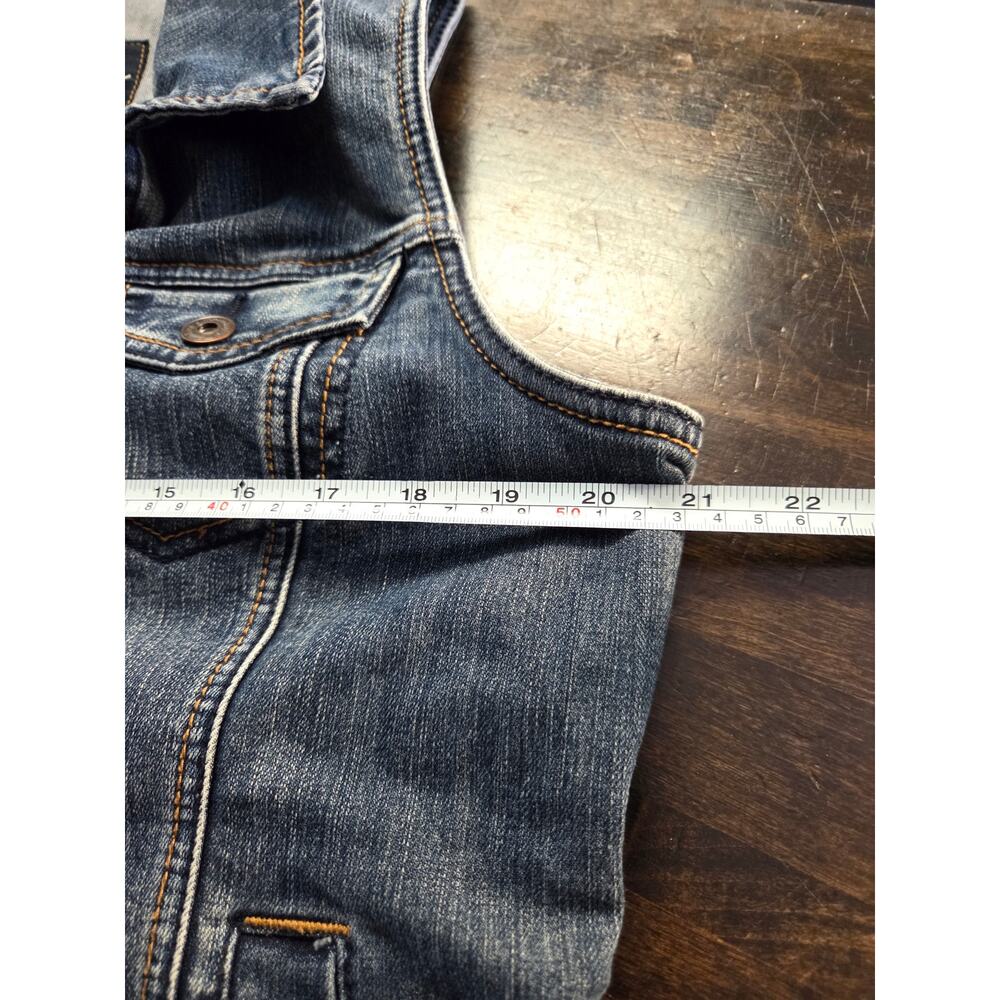 Maurices Dark Wash Jean Denim VEST Plus Size 14 Button Up Pockets Western - Picture 7 of 7